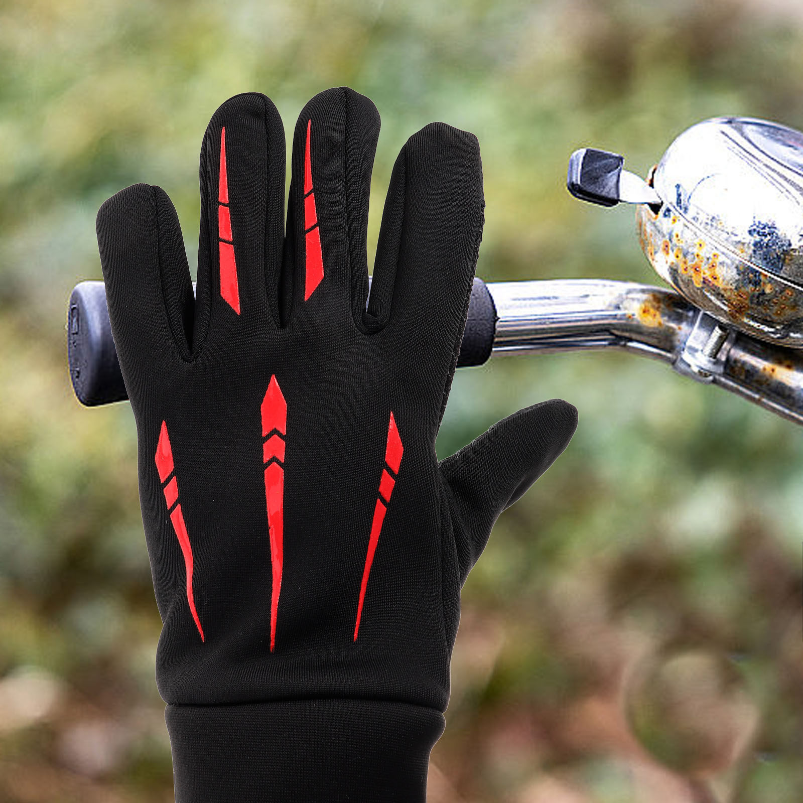 Touch Screen Gloves - Windproof Waterproof Motorcycle Gloves Red Touchscreen