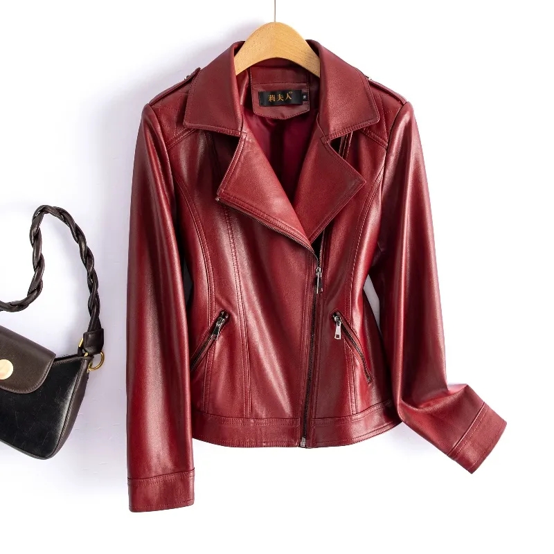 Down Jacket Packable - M-6XL Chic Wine Red Split Sheepskin