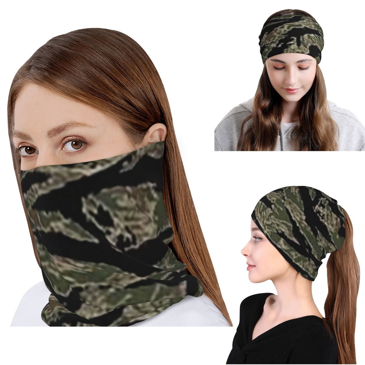 Tiger Stripe Camouflage Milita - Knit Beanie Hat Warm 评论和价格