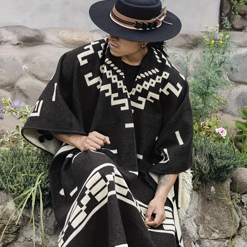 Men's Cape Fashionable Knitted - Wool Scarf Men 评论和价格
