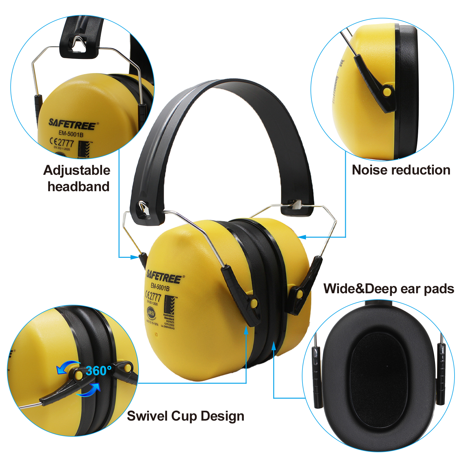 Safetree CE En 352-1: 2002 Fol - Earmuffs Foldable 评论和价格