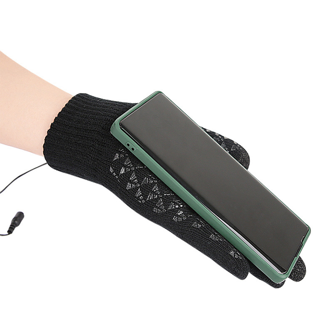 USB Heated Knitted Gloves Full - Touch Screen Gloves 评论和价格