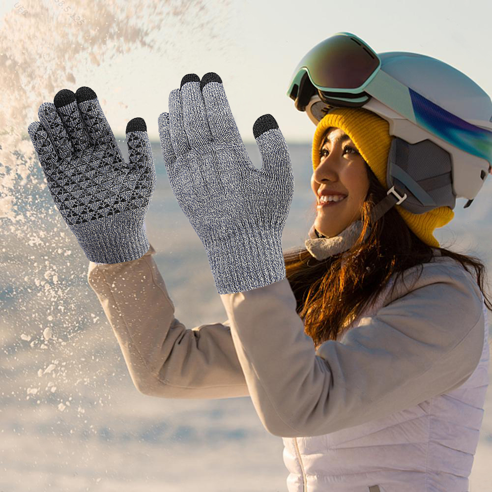 USB Heated Knitted Gloves Full - Touch Screen Gloves 评论和价格
