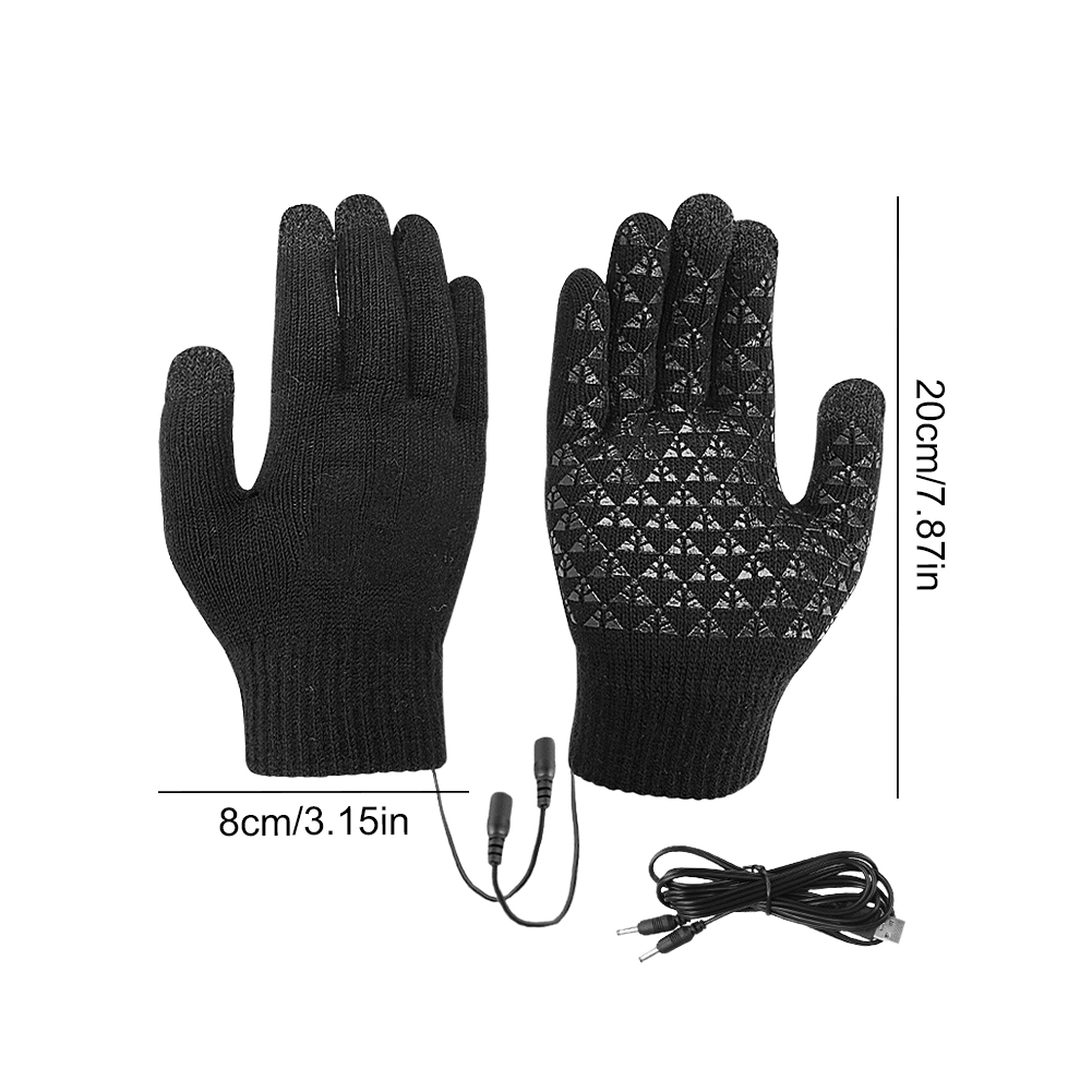 USB Heated Knitted Gloves Full - Touch Screen Gloves 评论和价格