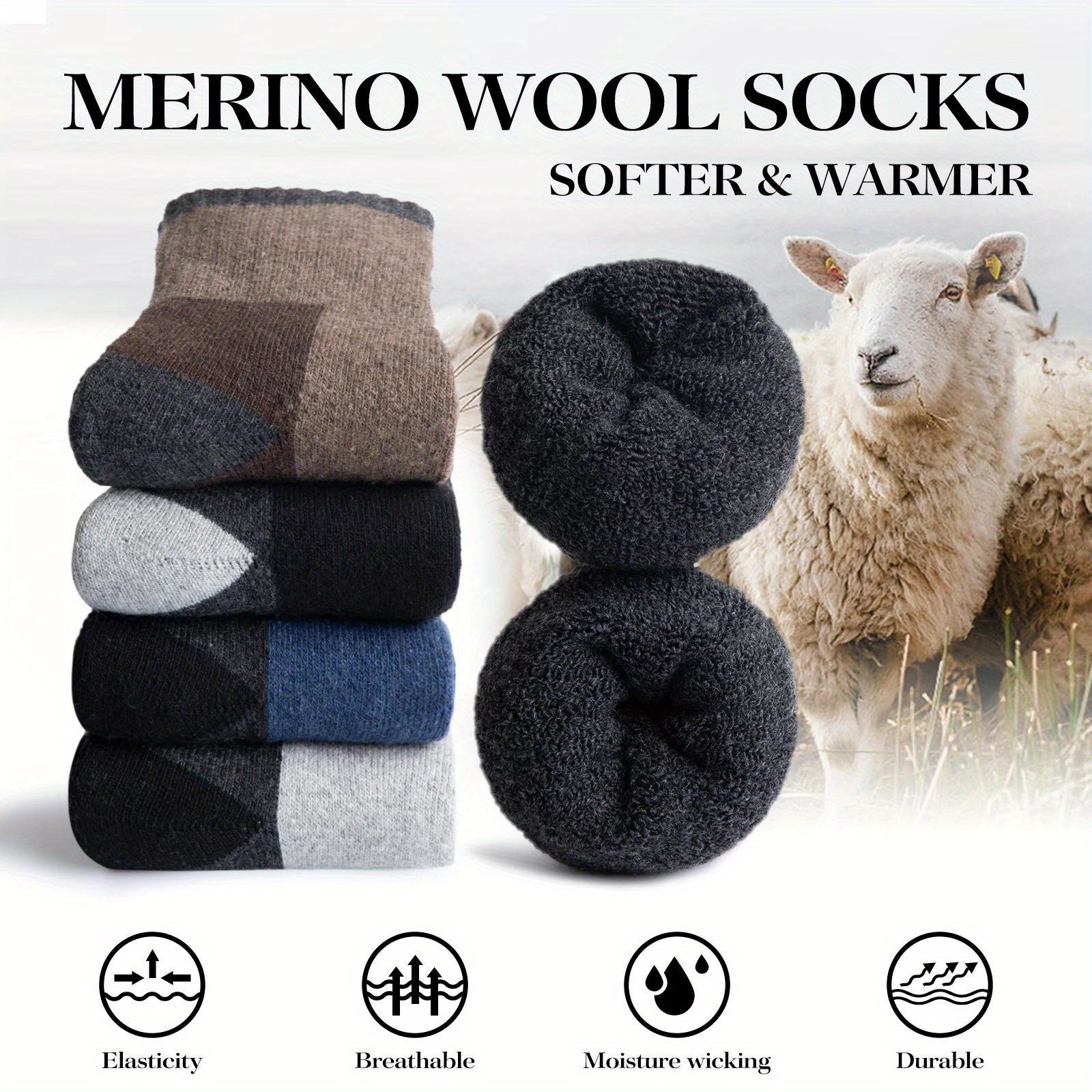 Winter Merino Wool Socks Thick - Thermal Sock Wool 评论和价格