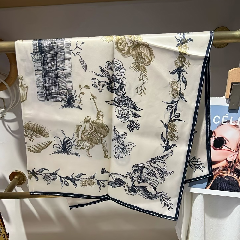[BYSIFA] Blue White 100% Silk  - Shawl Wrap Winter 评论和价格