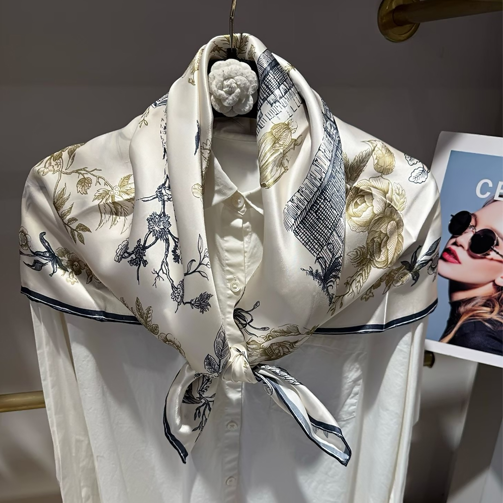 [BYSIFA] Blue White 100% Silk  - Shawl Wrap Winter 评论和价格