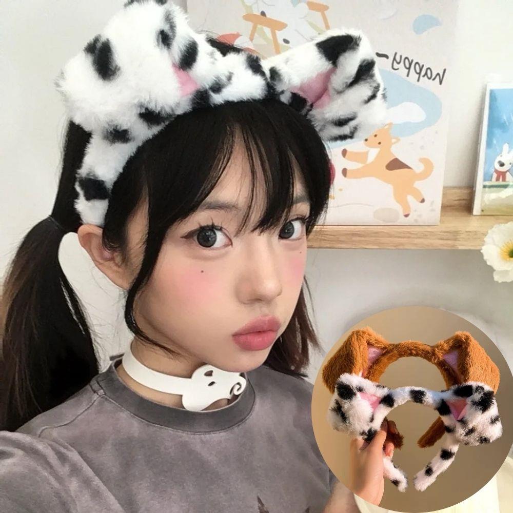 Spotted Dogs Folded Ear Hairba - Winter Headband Fleece 评论和价格
