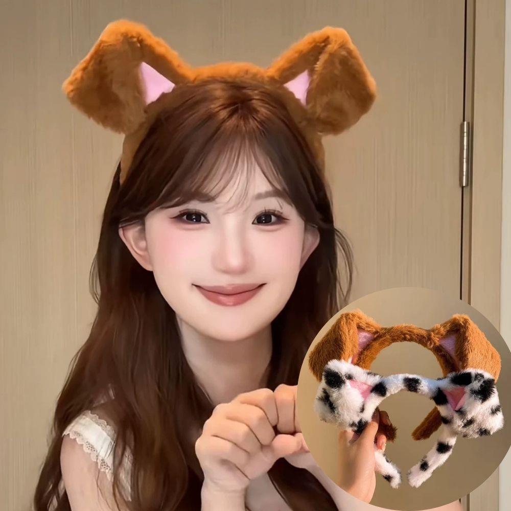 Spotted Dogs Folded Ear Hairba - Winter Headband Fleece 评论和价格