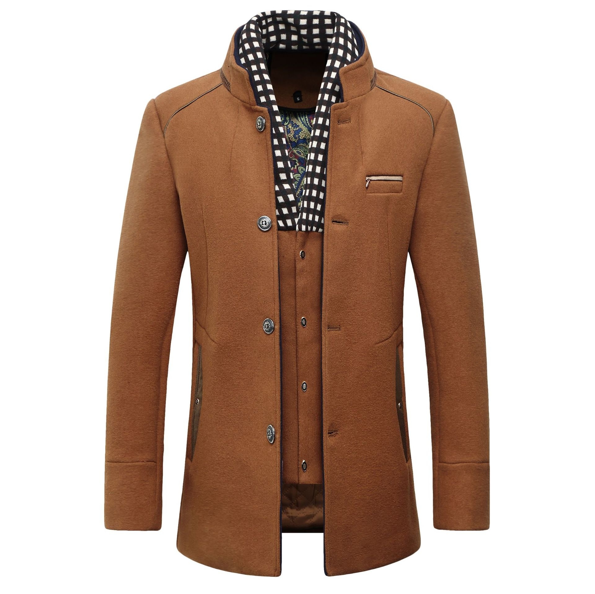 Fashion Men's Wool jacket Clas - Wool Coat Peacoat 评论和价格