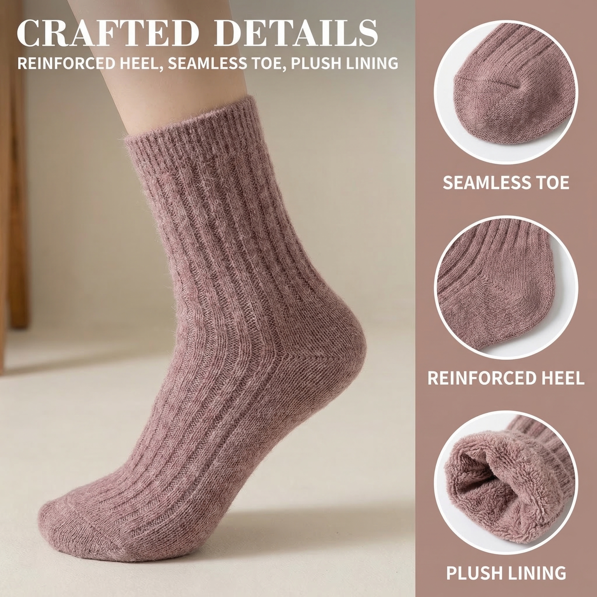 Wool Socks Women's Female Wint - Thermal Sock Wool 评论和价格