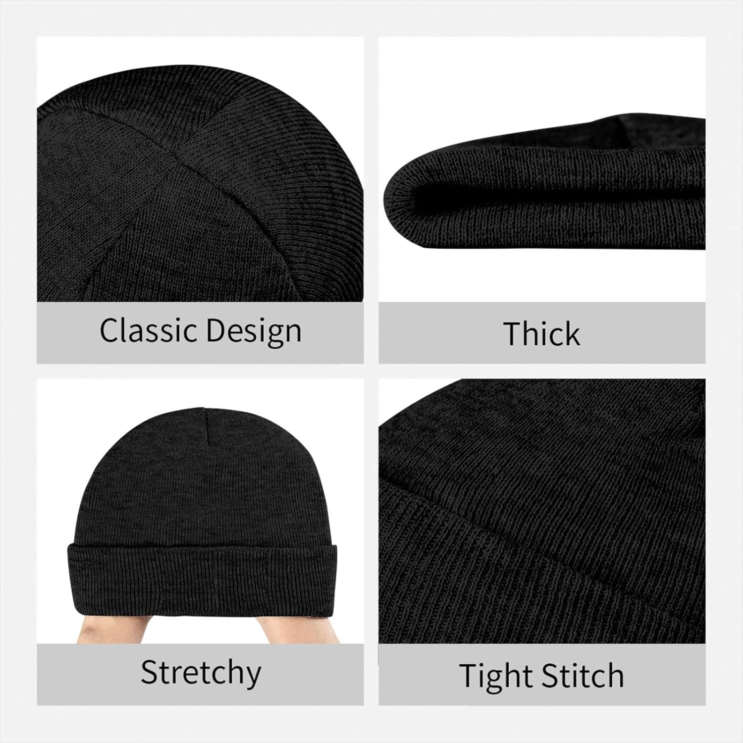 Beanie for Men, Stretchable Kn - Knit Beanie Hat Warm 评论和价格