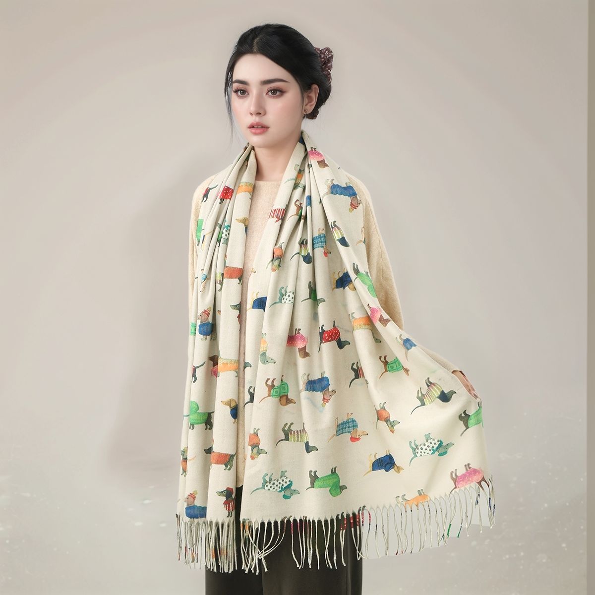 New Cashmere Scarf Shawl Dachs - Cashmere Pashmina Wrap 评论和价格