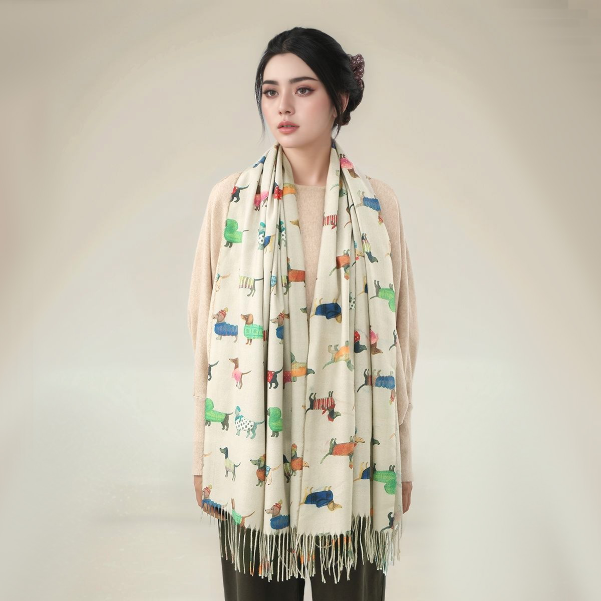 New Cashmere Scarf Shawl Dachs - Cashmere Pashmina Wrap 评论和价格