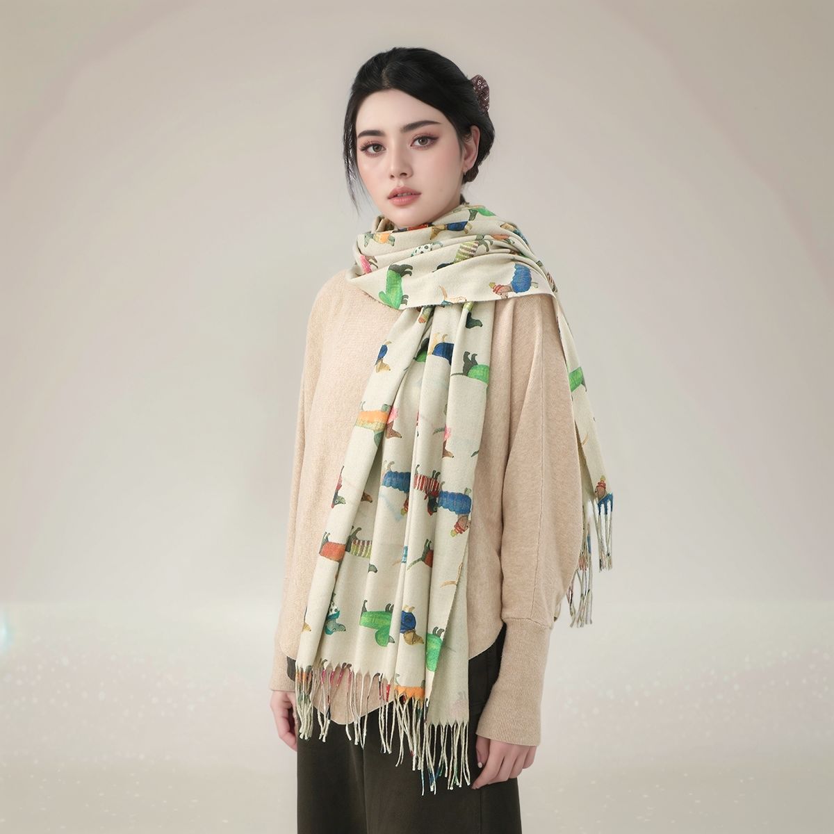 New Cashmere Scarf Shawl Dachs - Cashmere Pashmina Wrap 评论和价格