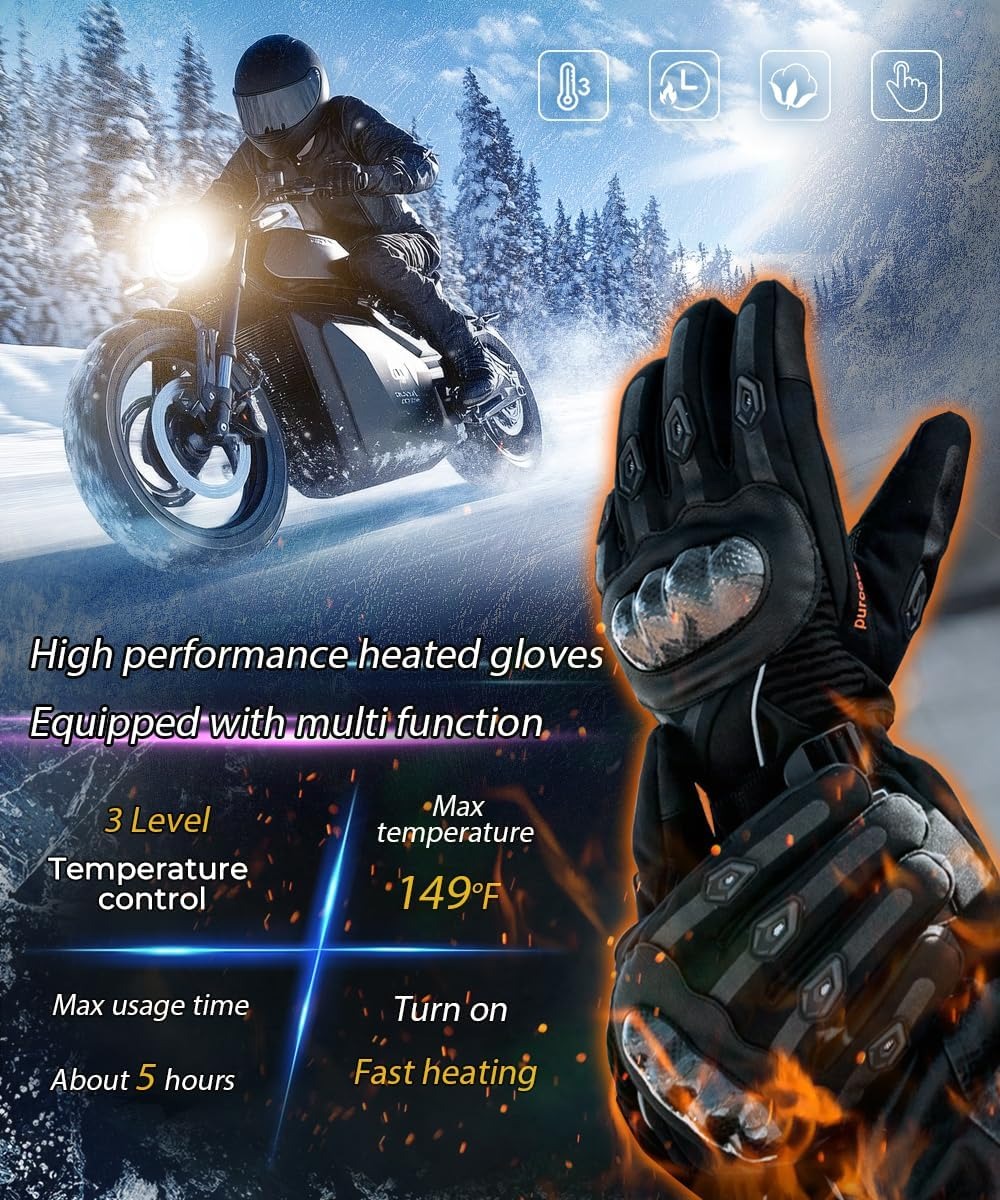Heated Gloves with 3 Heat Sett - Touch Screen Gloves 评论和价格