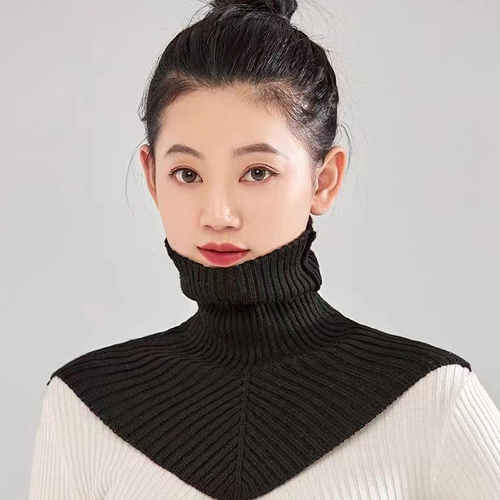 Knitted High Fake Collar Lapel - Wool Scarf Men 评论和价格