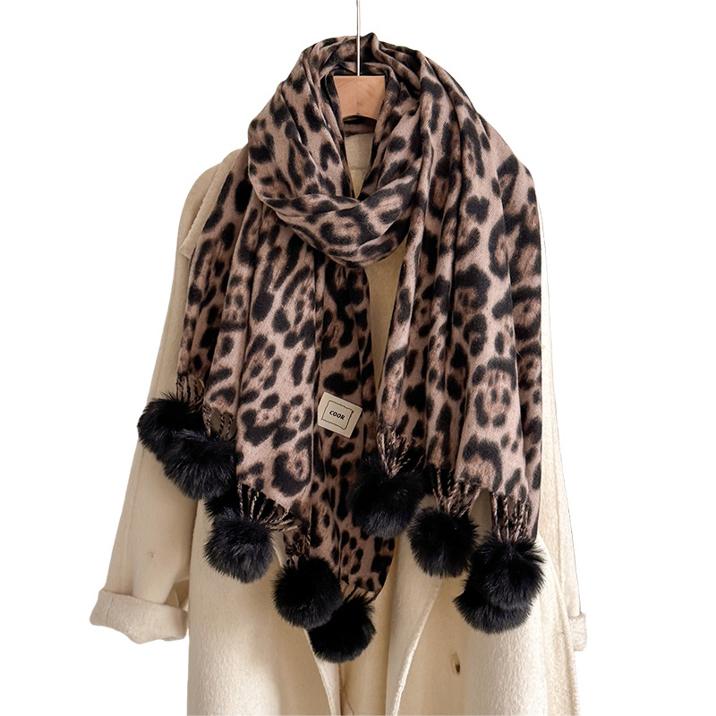 New Luxury Winter Leopard Two- - Cashmere Pashmina Wrap 评论和价格