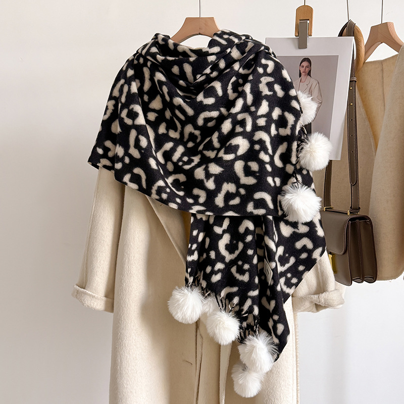 New Luxury Winter Leopard Two- - Cashmere Pashmina Wrap 评论和价格