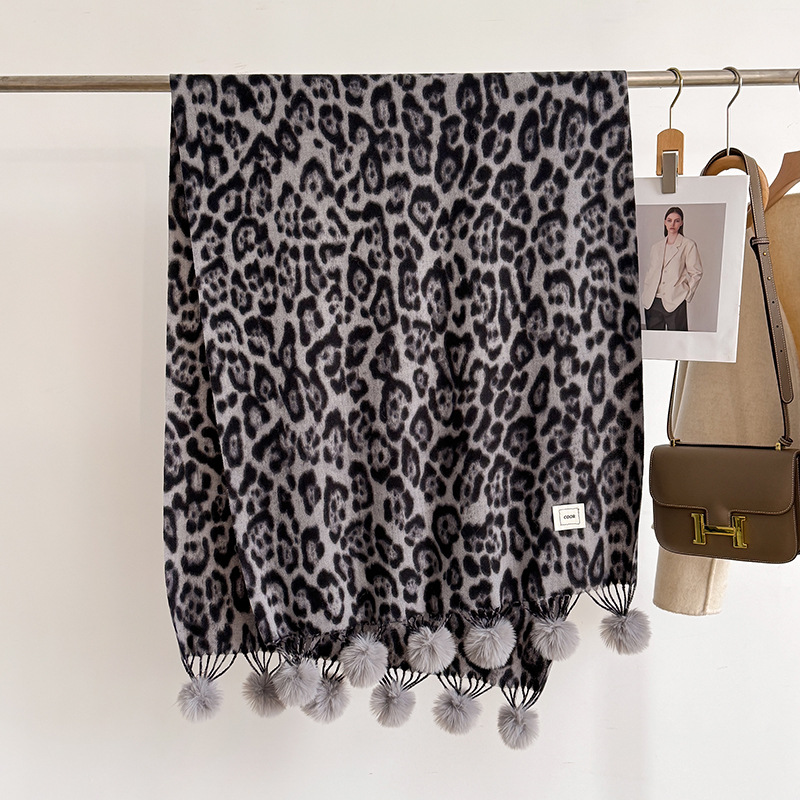 New Luxury Winter Leopard Two- - Cashmere Pashmina Wrap 评论和价格