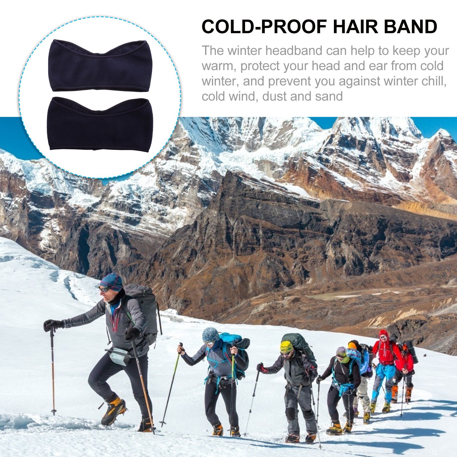 2Pcs Windproof Warm Headband P - Fleece Ear Warmer Band 评论和价格