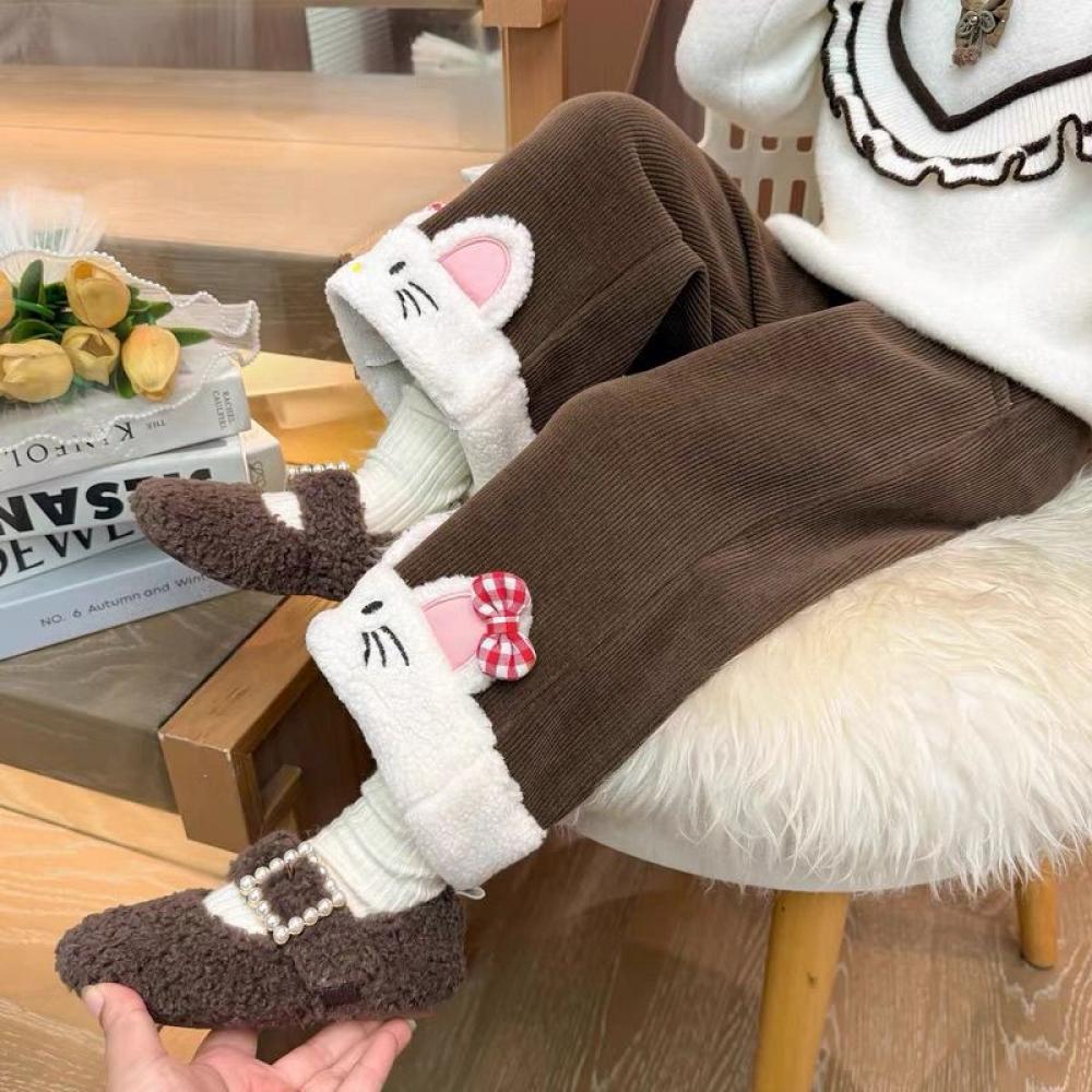 Kawaii Hello Kitty Girls Ins P - Corduroy Pant Warm 评论和价格