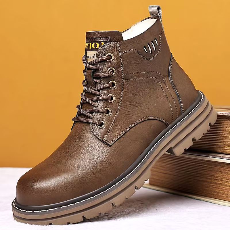 Men's Winter New Leather High  - Waterproof Winter Boot 评论和价格
