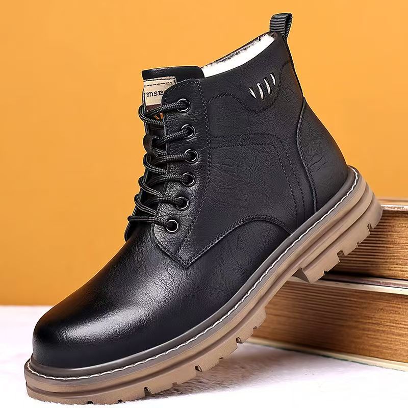 Men's Winter New Leather High  - Waterproof Winter Boot 评论和价格