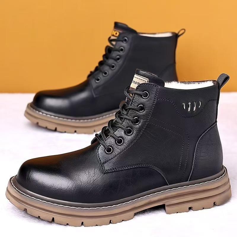 Men's Winter New Leather High  - Waterproof Winter Boot 评论和价格