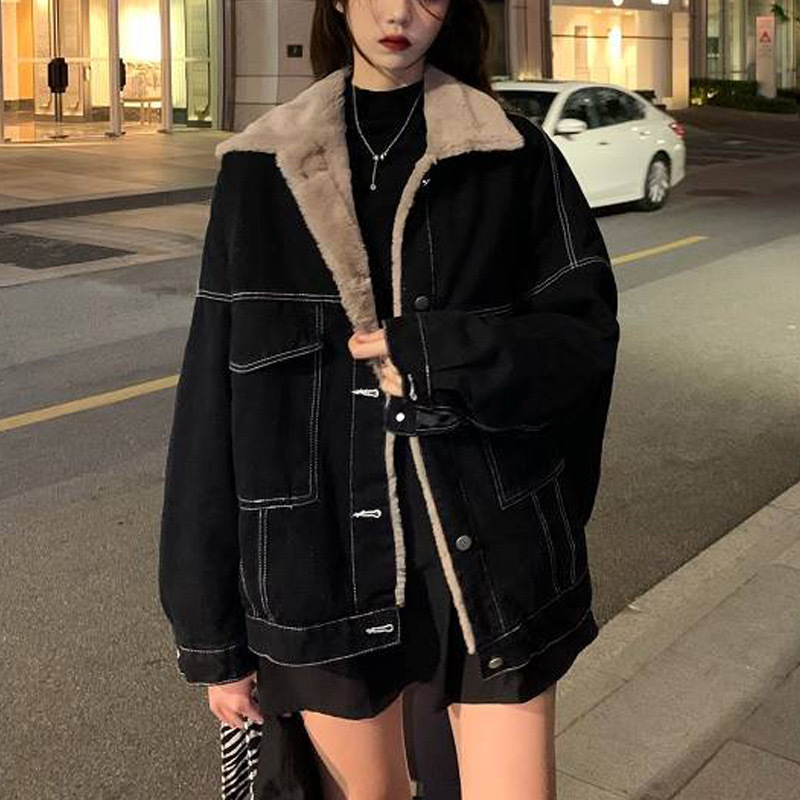 Women Denim Coat Thick Lapel S - Down Jacket Packable 评论和价格