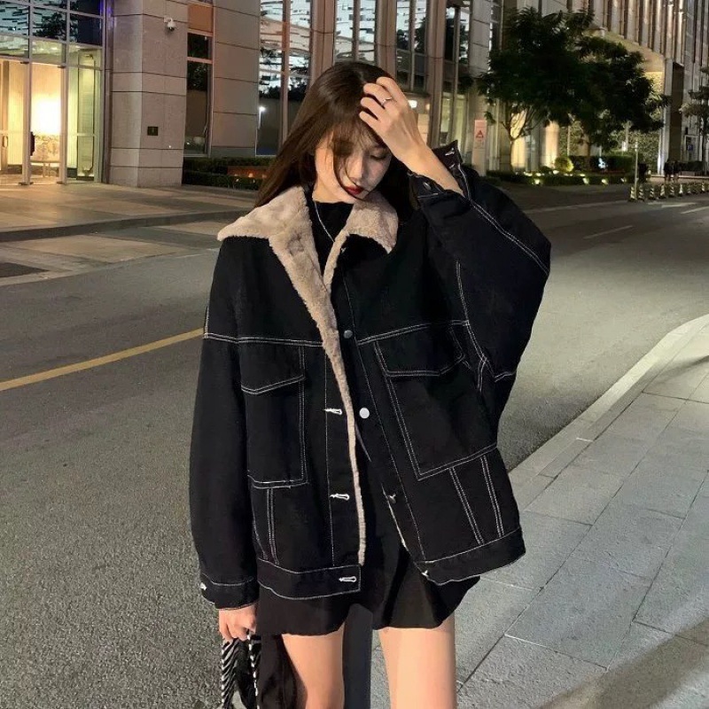 Women Denim Coat Thick Lapel S - Down Jacket Packable 评论和价格
