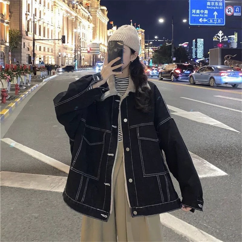 Women Denim Coat Thick Lapel S - Down Jacket Packable 评论和价格