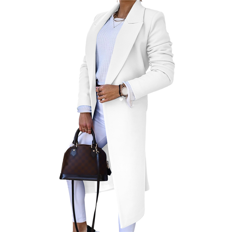 CYCLI-Women Long Wool Coats Fo - Wool Coat Peacoat 评论和价格
