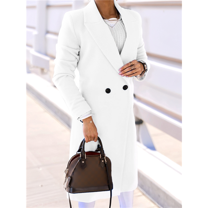 CYCLI-Women Long Wool Coats Fo - Wool Coat Peacoat 评论和价格