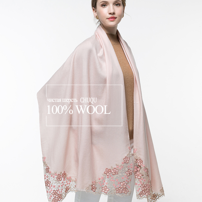 100% Real Wool Pink Scarf Wome - Cashmere Pashmina Wrap 评论和价格