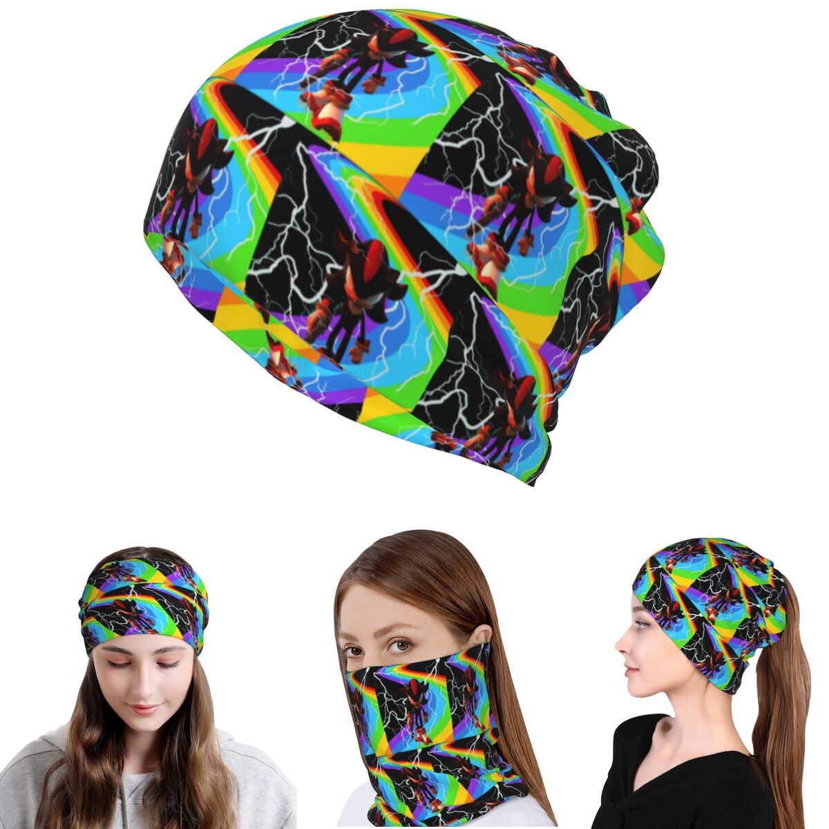 Shadow The Hedgehog Bandana Ne - Knit Beanie Hat Warm 评论和价格
