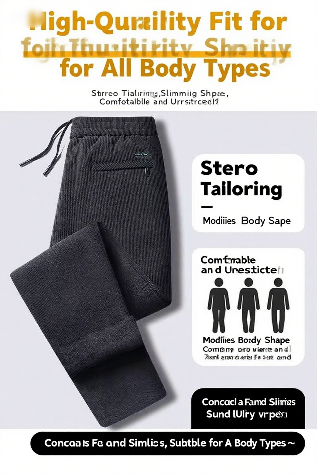Black gray men's corduroy and  - Corduroy Pant Warm 评论和价格