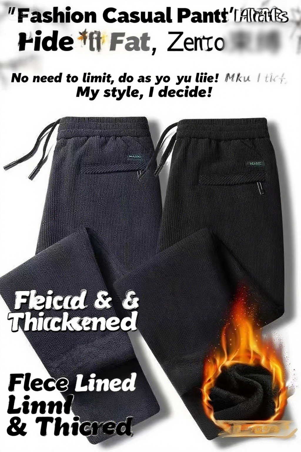 Black gray men's corduroy and  - Corduroy Pant Warm 评论和价格