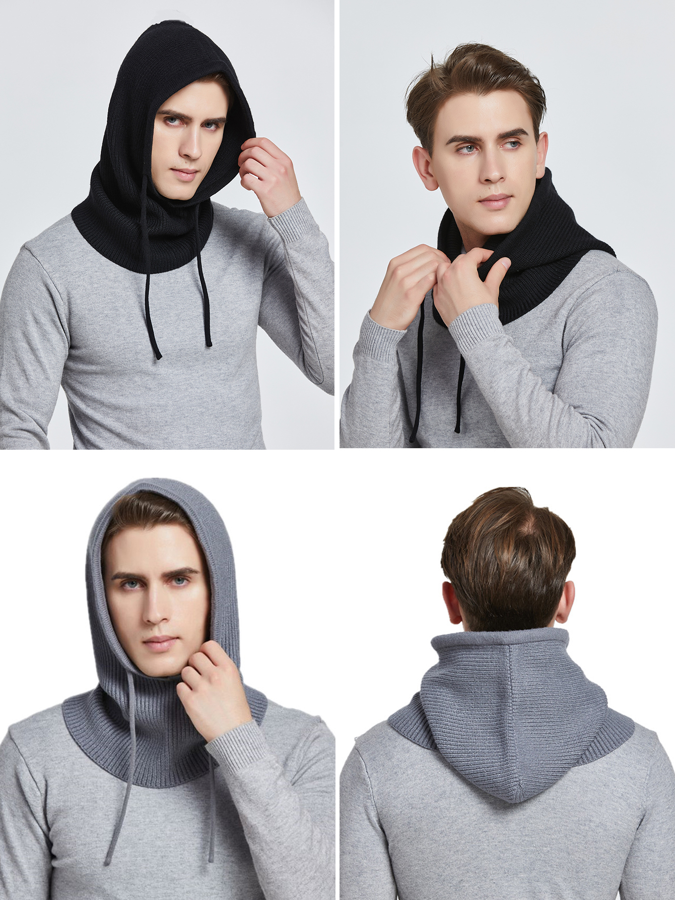 Knitted Wool Balaclava Skullie - Wool Scarf Men 评论和价格
