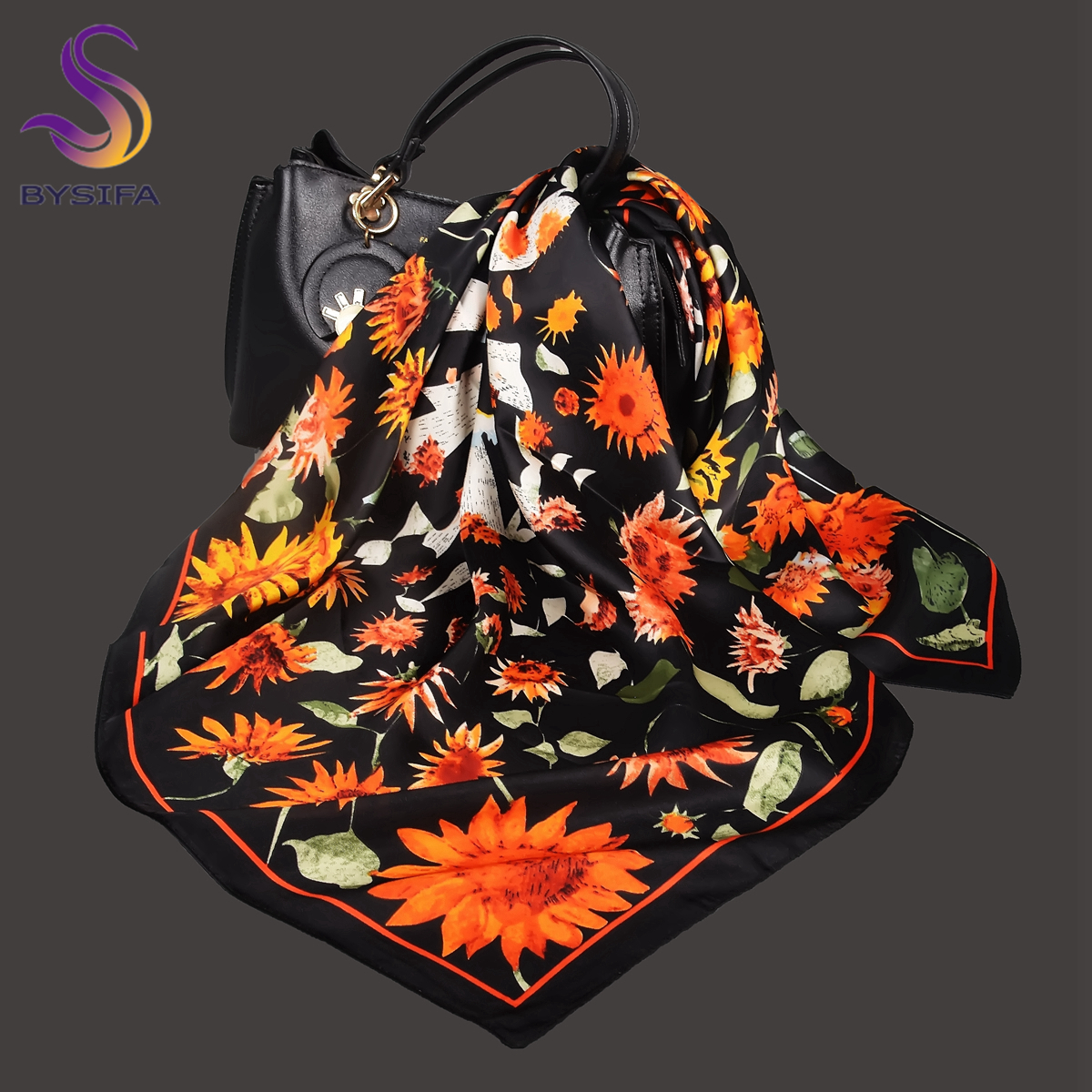 BYSIFA Letters Silk Scarf Shaw - Shawl Wrap Winter 评论和价格