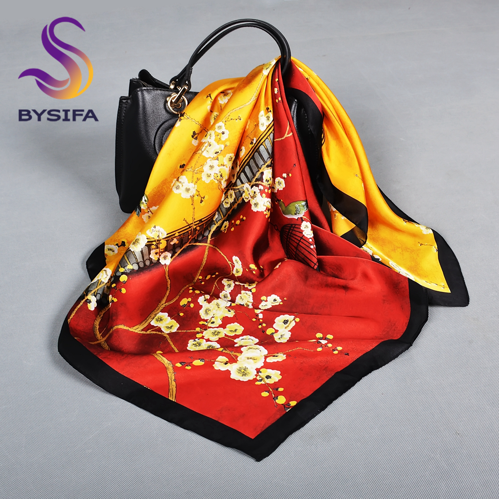 BYSIFA Letters Silk Scarf Shaw - Shawl Wrap Winter 评论和价格