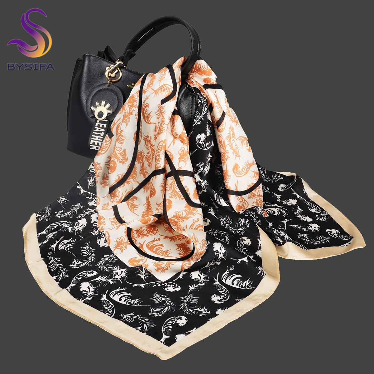 BYSIFA Letters Silk Scarf Shaw - Shawl Wrap Winter 评论和价格