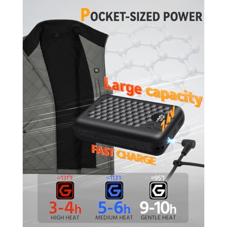 Wulcea Graphene Heated Vest Fo - Heated Vest Battery 评论和价格