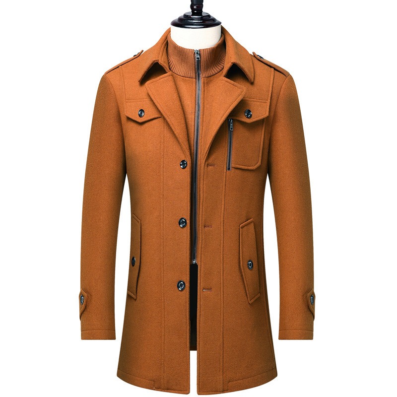 Men's Winter Wool Blend Coat D - Wool Coat Peacoat 评论和价格