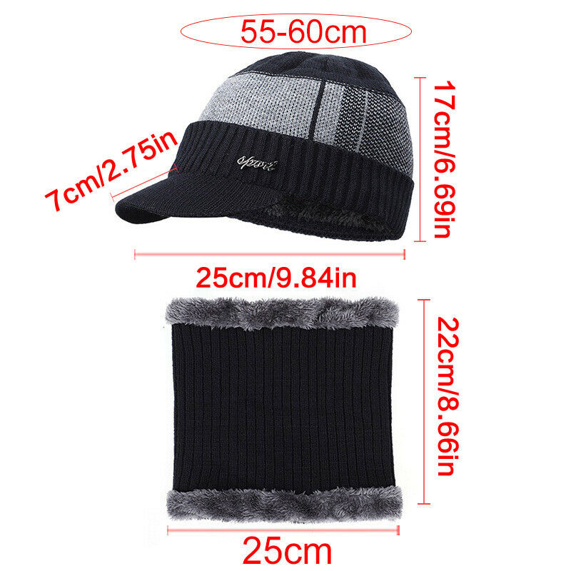 Winter Hat for Men Warm Brimle - Wool Scarf Men 评论和价格