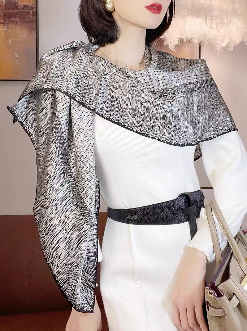 BYSIFA| Brand Silver Grey Wome - Shawl Wrap Winter 评论和价格