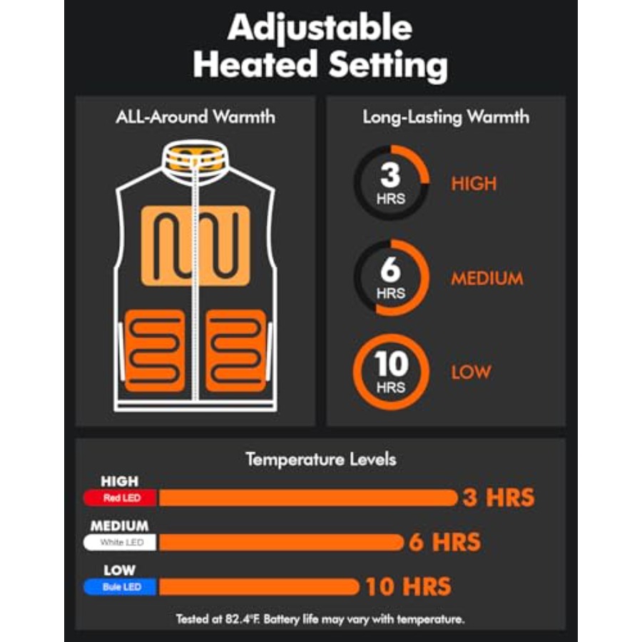 Men's Lightweight Heated Vest  - Heated Vest Battery 评论和价格
