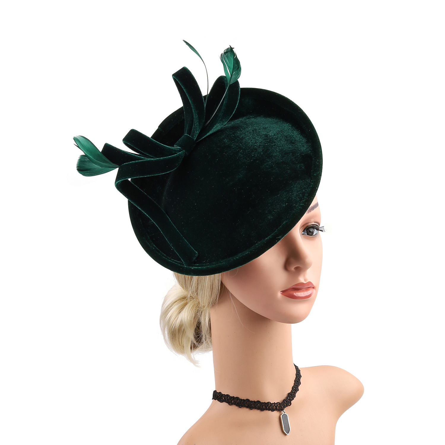 Velour Velvet Fascinator Feath - Winter Headband Fleece 评论和价格