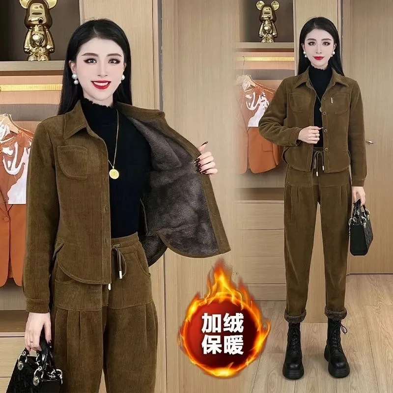 Autumn Winter Thick Corduroy S - Corduroy Pant Warm 评论和价格
