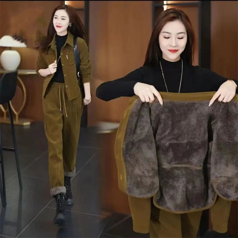 Autumn Winter Thick Corduroy S - Corduroy Pant Warm 评论和价格